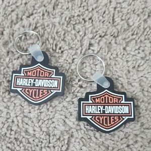 Harley-Davidson Black and Orange Keychains